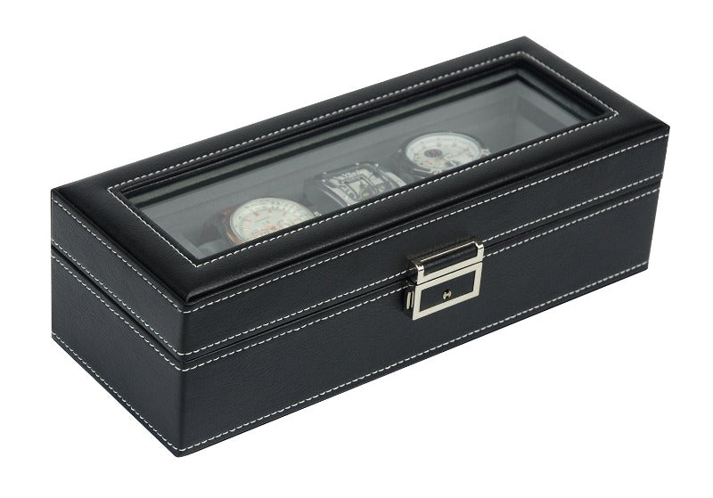 HUDSON 5 Slot Watch Case Black full top view
