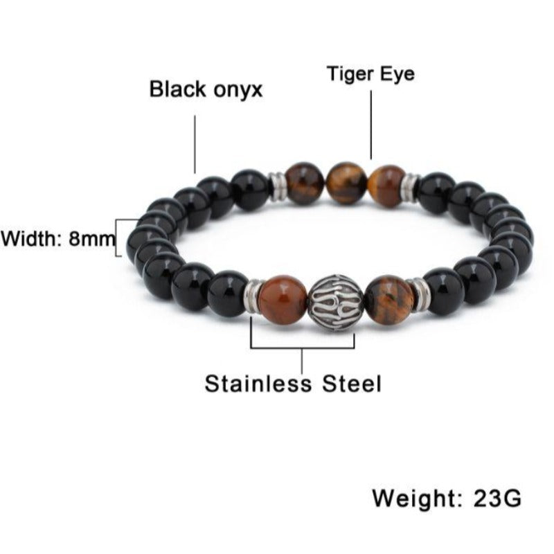 BROOKLYN Natural Stone Bead Bracelet dimensions